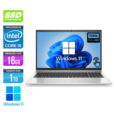 Ultrabook reconditionné - HP Elitebook 850 G8 - i5-1145G7 - 16Go - 1To SSD - FHD Tactile - Windows 11