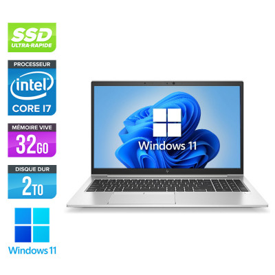 PC portable reconditionné - HP Elitebook 850 G7 - i7-10610U - 32Go - 2 To SSD - FHD - Windows 11