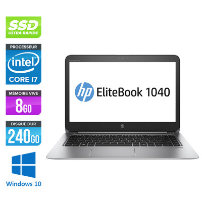 Ultrabook portable reconditionné - HP Elitebook 1040 G3 - i7 - 8Go - SSD 240Go - 12,5'' FHD - Windows 10
