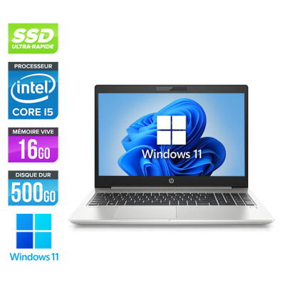 Pc portable reconditionné - HP Probook 450 G7 - i5 - 16Go RAM - 500Go SSD - FHD - Windows 11