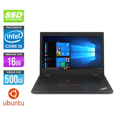 Ultrabook reconditionné - Lenovo ThinkPad L390 - Intel Core i5-8265U - 16Go de RAM - 500 Go SSD - Ubuntu / Linux